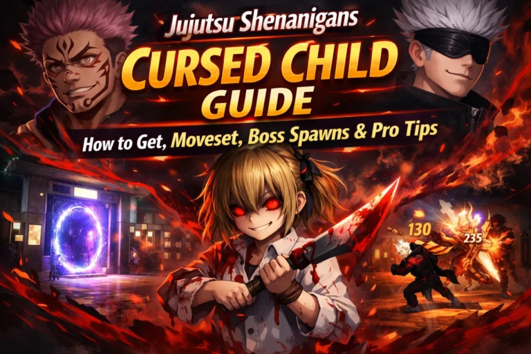 Jujutsu Shenanigans Cursed Child Guide: How to Get, Moveset, Boss Spawns & Pro Tips