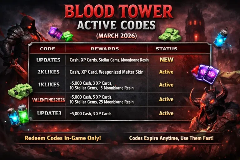 Blood Tower Active Codes (2026)
